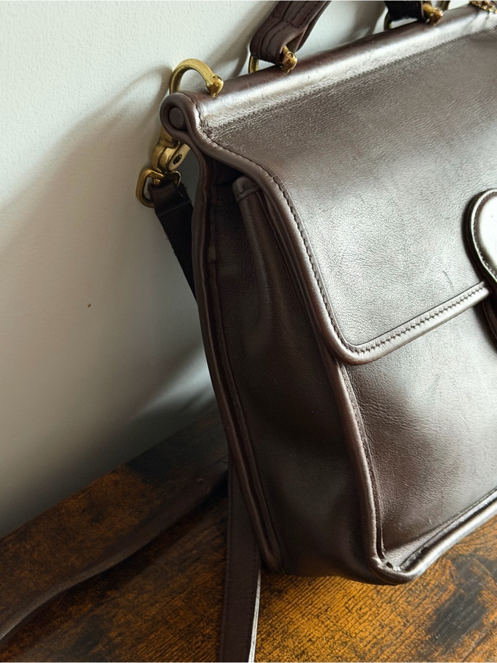 Vintage Coach Legacy Leather Briefcase Crossbody Bag Brown F7U-9927 - Picture 7 of 16